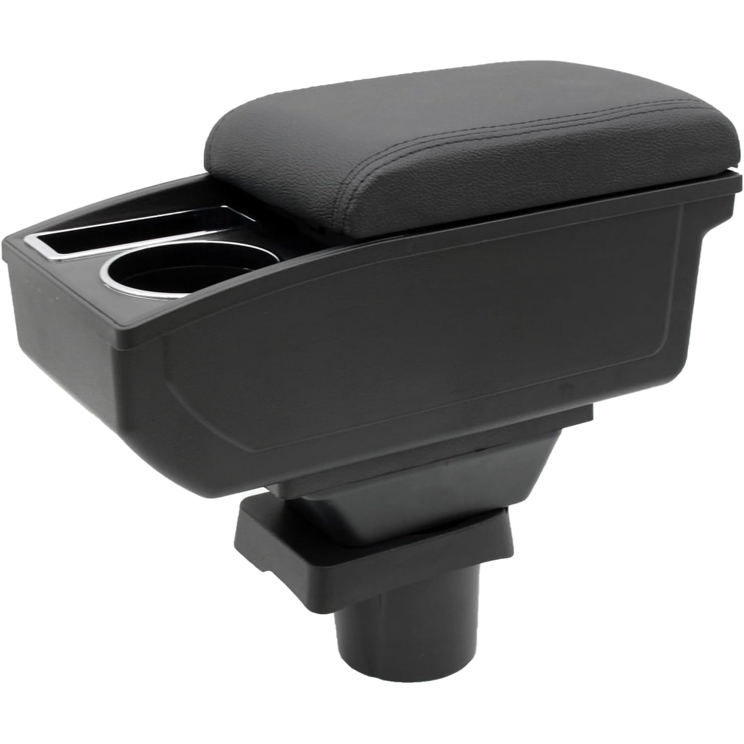 TEMU Center Console Armrest Box For Yaris 2006-2011 Leather Car Armrest Storage Organizer Double Layer Storage Sliding Cover Comfortable Arm Support