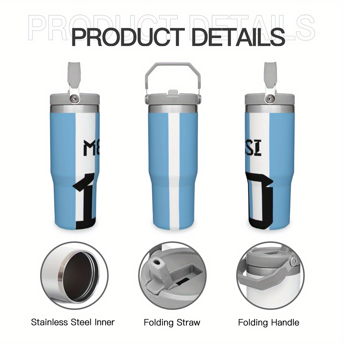 

1pc 30oz Stainless Steel Insulated Water Bottle With Straw, Portable Travel For Car, Home, Office - Car Beverage Holder Accessory, Ideal Holiday Gift