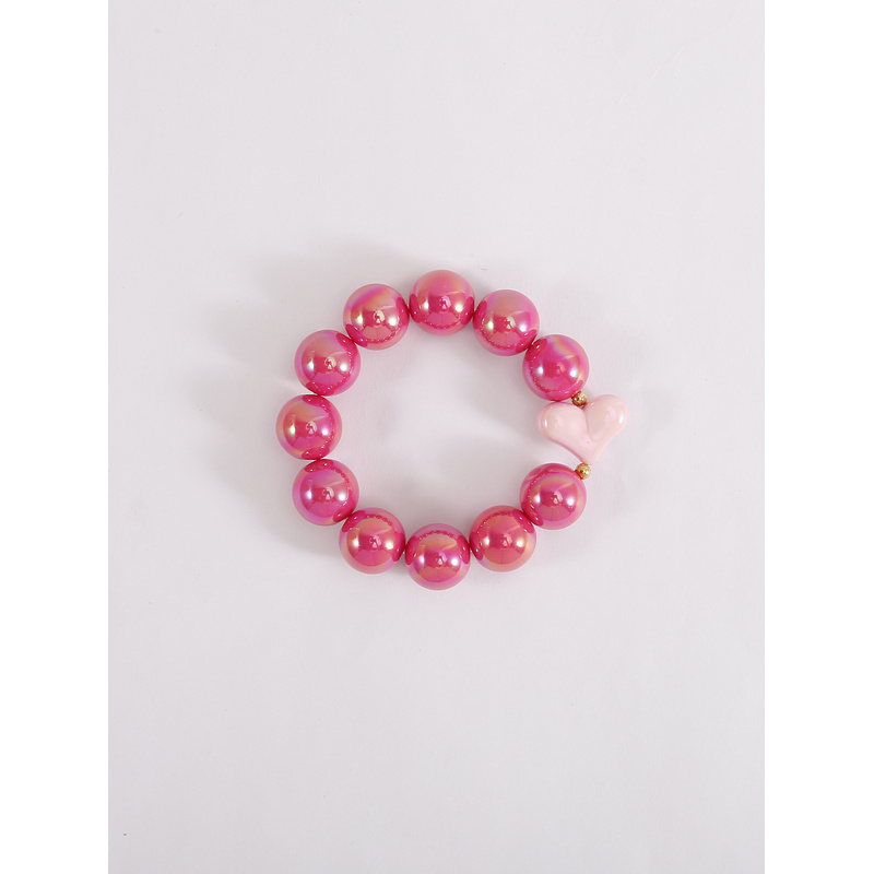 Women's Geometric Beaded Bracelet with Iridescent Effect, Stretchable