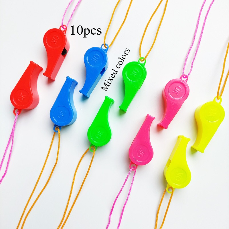 TEMU Lot de 10 sifflets colorés pour fêtes, événements, jeux - Son puissant, sifflets pour arbitres et enseignants, -, événements - Multi-fêtes
