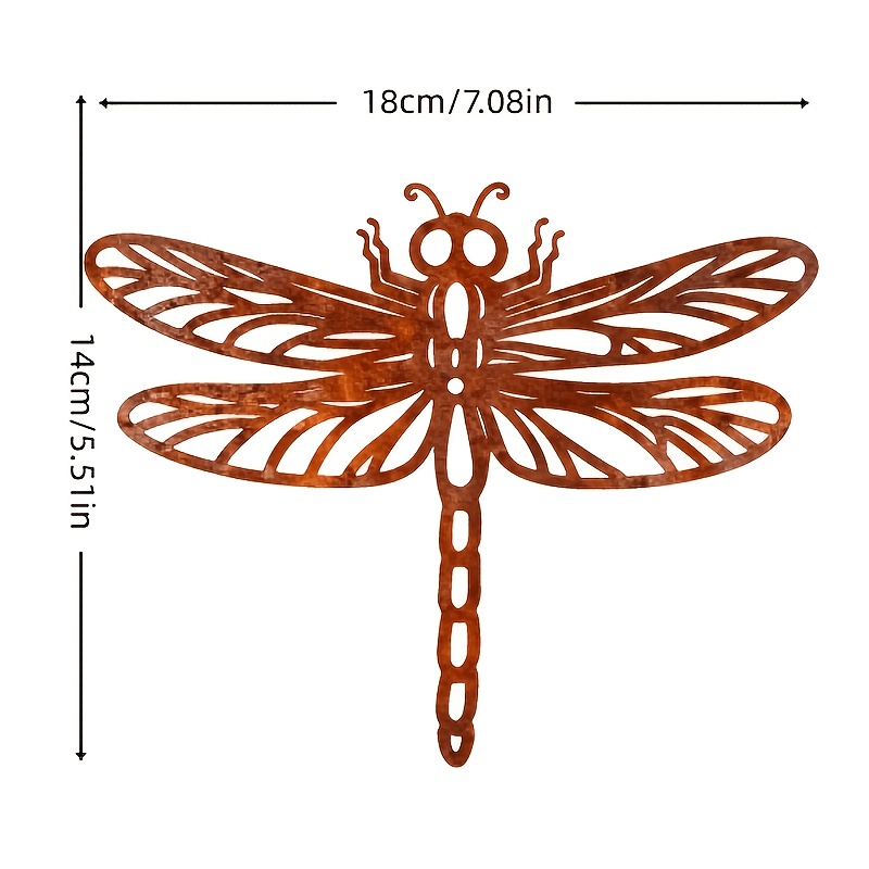 TEMU A 2d Flat Printed Rustic Charm Acrylic Dragonfly Wall Art - 1pc, Suitable For Seasons, And Garden Decor, Distressed Craft For Indoor/outdoor