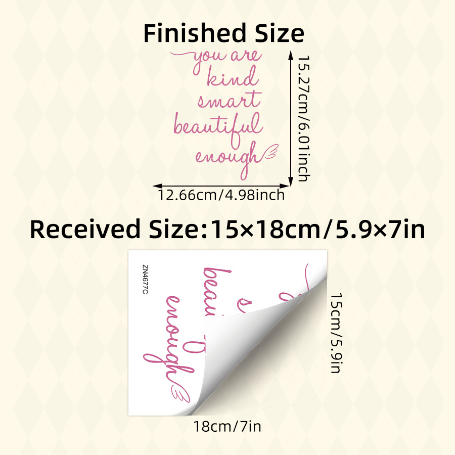 Inspirational Quotes Mirror Stickers, Removable Peel and Stick Decal