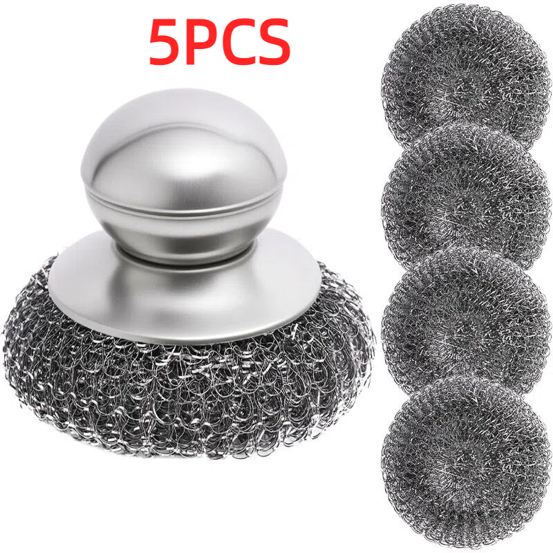 stainless steel kitchen scrub brush with handle heavy duty cleaning tool for pots and dishes suitable for   stains   design   kitchen cleaning a breeze