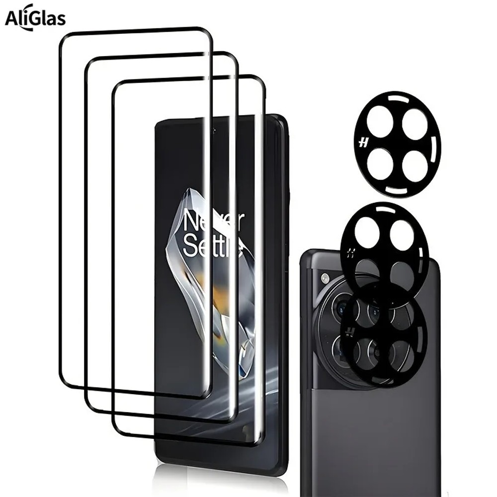 TEMU 3pcs 3pcs Screen Protector For Oneplus 12r 13 13r 15 11r 10t 9h Hardness Full Coverage Glass Camera Lens Protector
