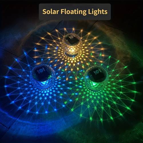 solar powered floating pool light with featuring automatic color changing suitable for decorating pools fountains bathrooms garden lawns and can be hung on trees