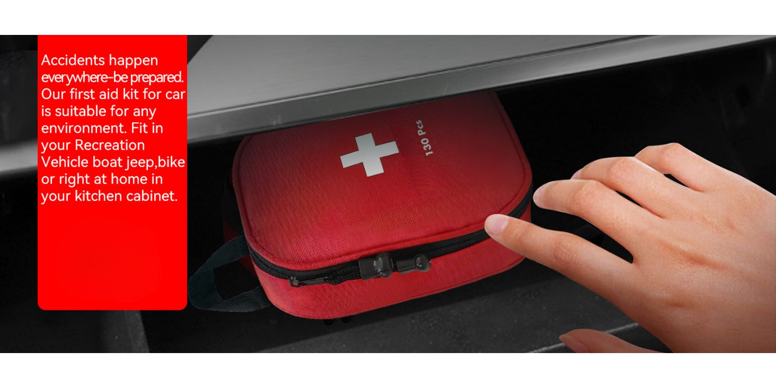 [Emergency First Aid Kit] 130pcs Travel First Aid Kit | Family First Aid Camping Bag, Medical Pouch For Travel, Workplace, Home, Garage, Emergency Bag, Emergency Survival Hiking Kit