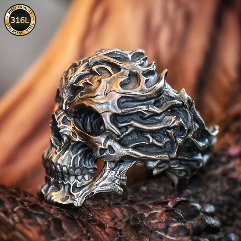 the 316l 316l stainless steel stylish and powerful skull ring is an ideal gift for him