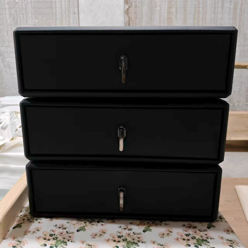 This Modern Three-Layer Wooden Bedside Table Features a Minimalist Design in White And Walnut Wood. It Offers Ample Storage Space for The Bedroom, Is Structurally Stable, Easy to Assemble, And Has a Scratch-Resistant Easy Decorative End
