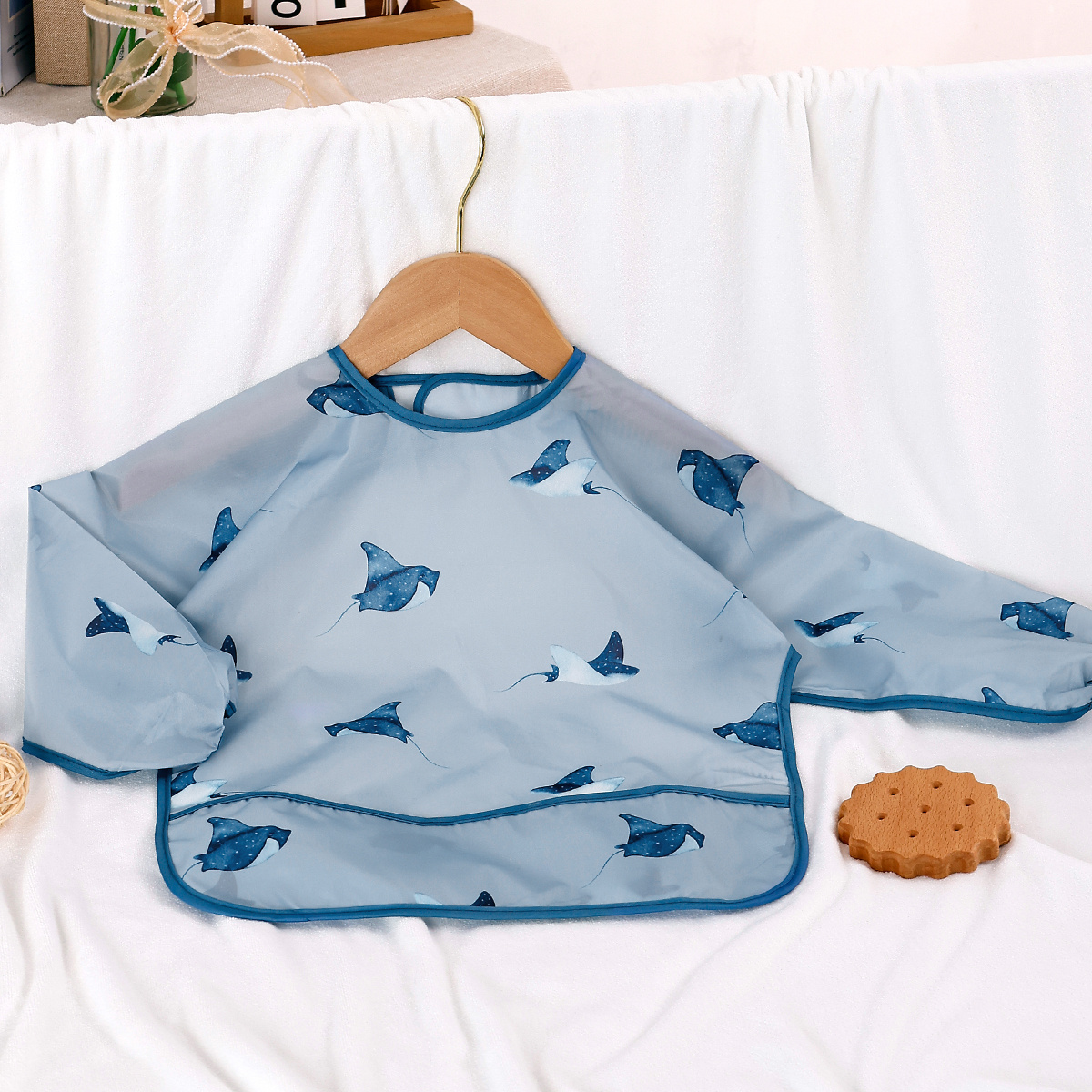 1pc Toddler Bibs For Boy Or Girl,long Sleeve Bib For Toddler,machine Washable Feeding Bib