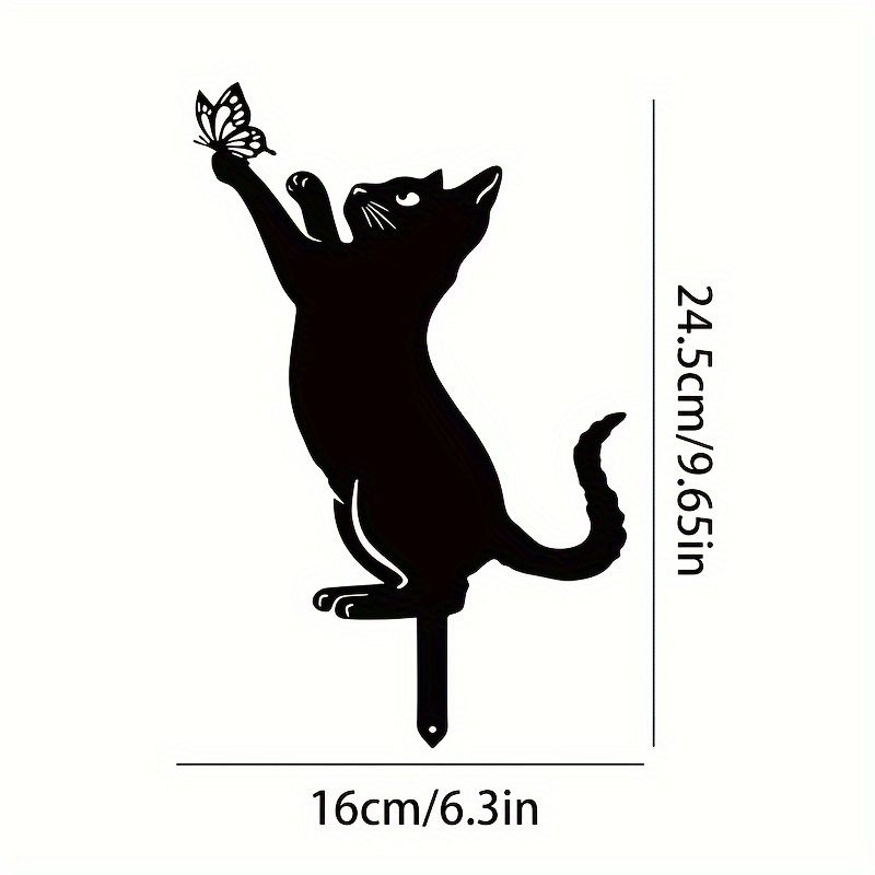 TEMU 2D Flat - [2D Flat] 2D Ebene wartet auf einen neuen Tag: [Bild] Auf den neuen Tag warten: Acryl--Dekorationen mit Schmetterlingen und Katzen für