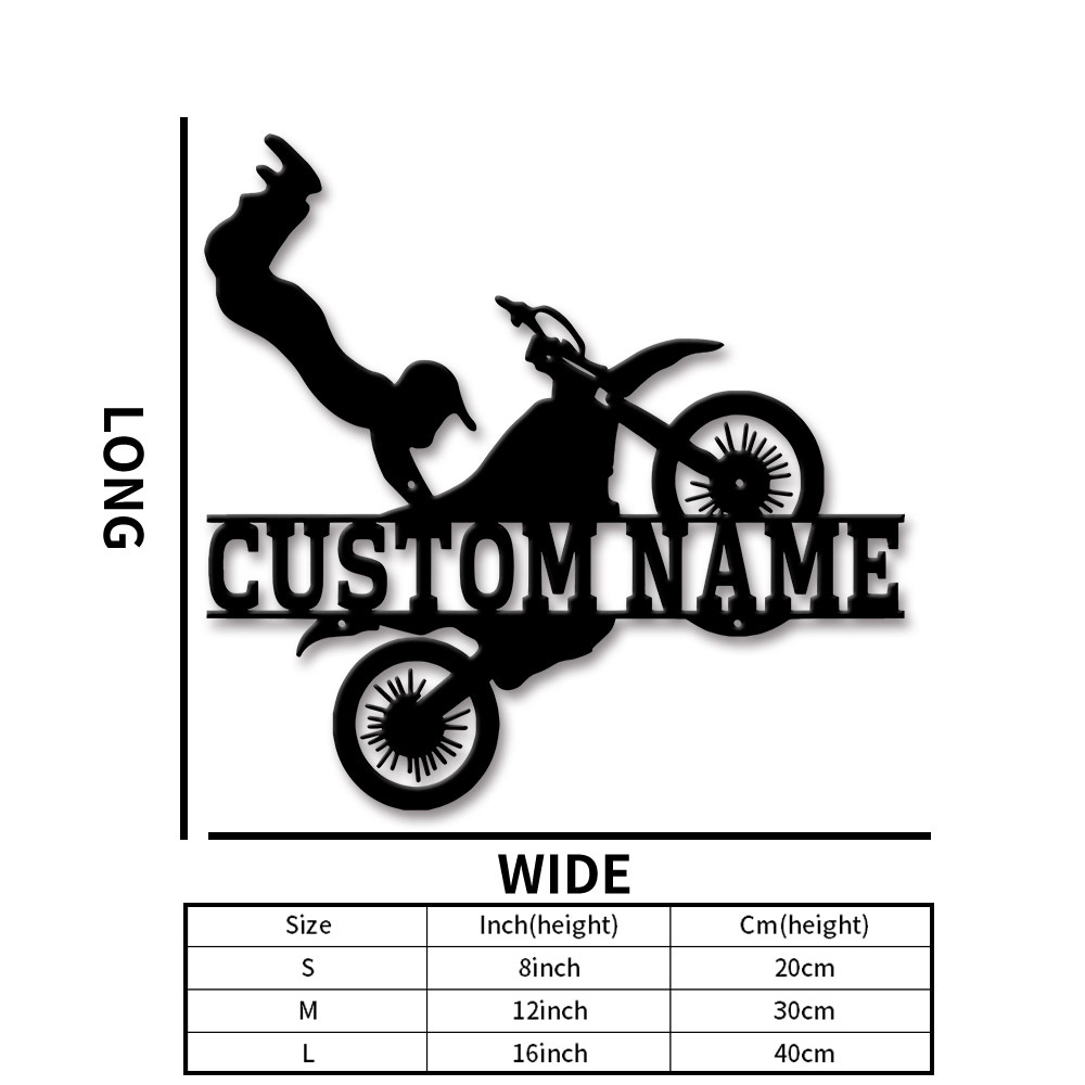 TEMU A Custom Metal Sign For Motocross, Featuring A Personalized Name, Decorating A Garage Or Man Cave, Ideal For Motorcycle Lovers
