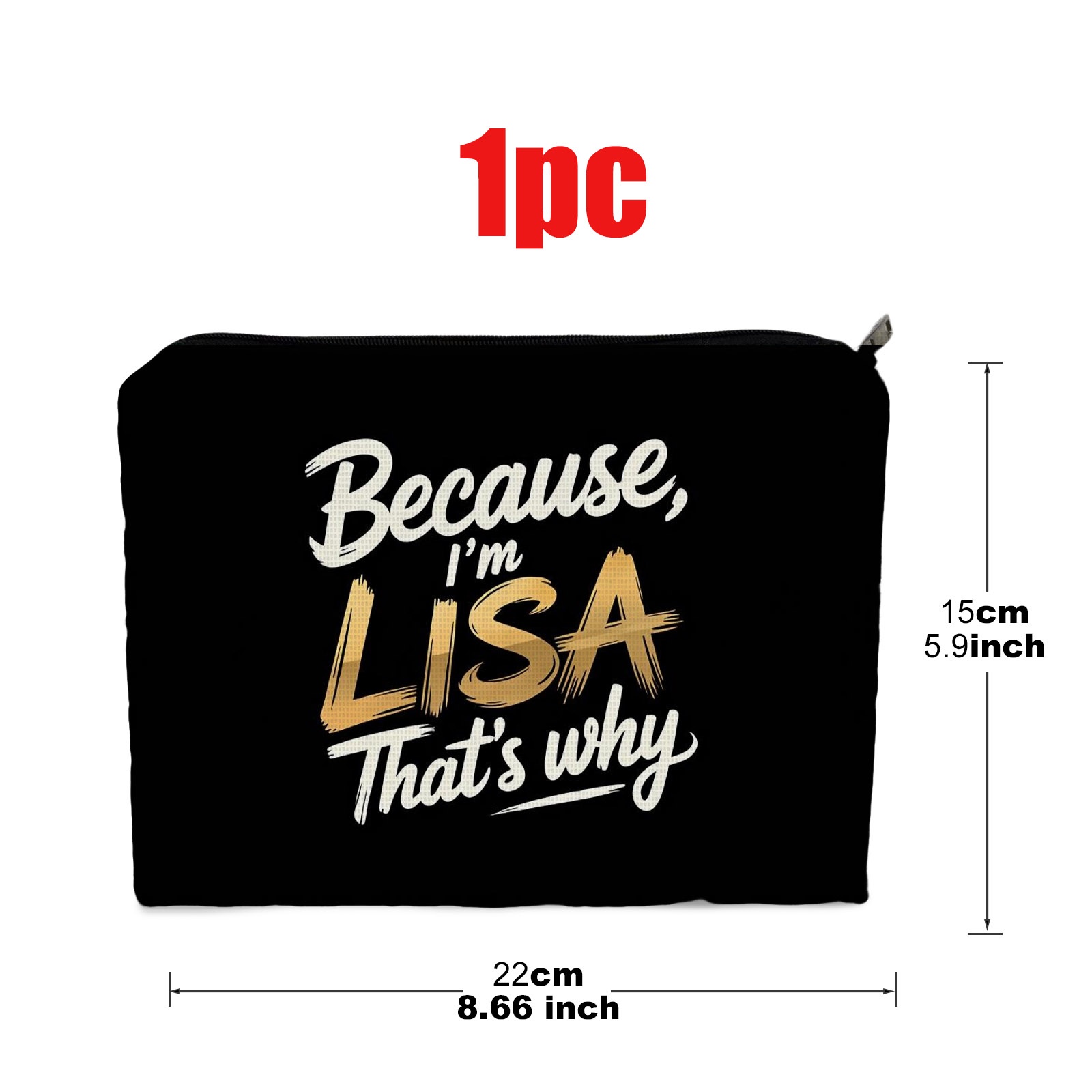 TEMU 1pc Of A Reversible Cosmetic Pouch, Measuring 5.9 Inches By 8.66 Inches, From Polyester, Featuring A Design That Says ", I' ". It's Gifting ,