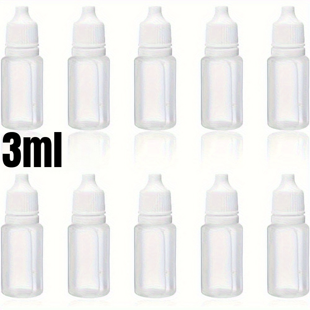 TEMU 10pcs Of Small Squeeze Bottles For , Refillable Liquid Containers, Suitable For Ink Or Eye Medication, Empty Squeeze Containers