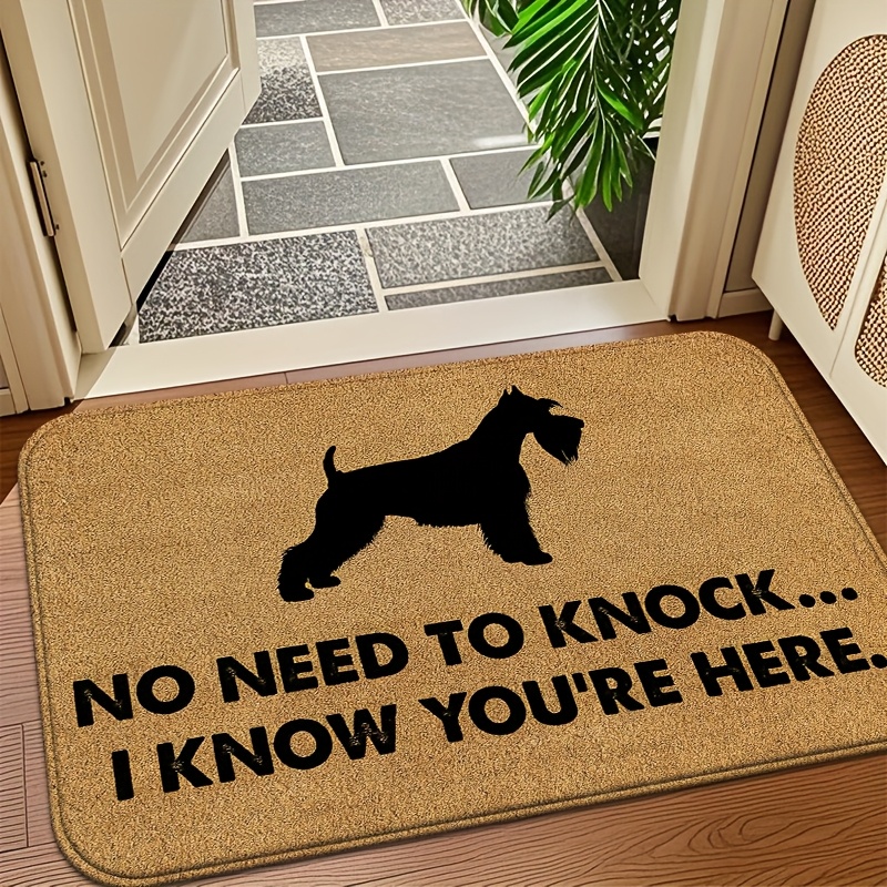 TEMU 1pc Black Schnauzer Silhouette Side View, Brown Silhouette Style Mat, Printed Door Mat Carpet, Suitable For Indoor, Outdoor, Entrance, Front