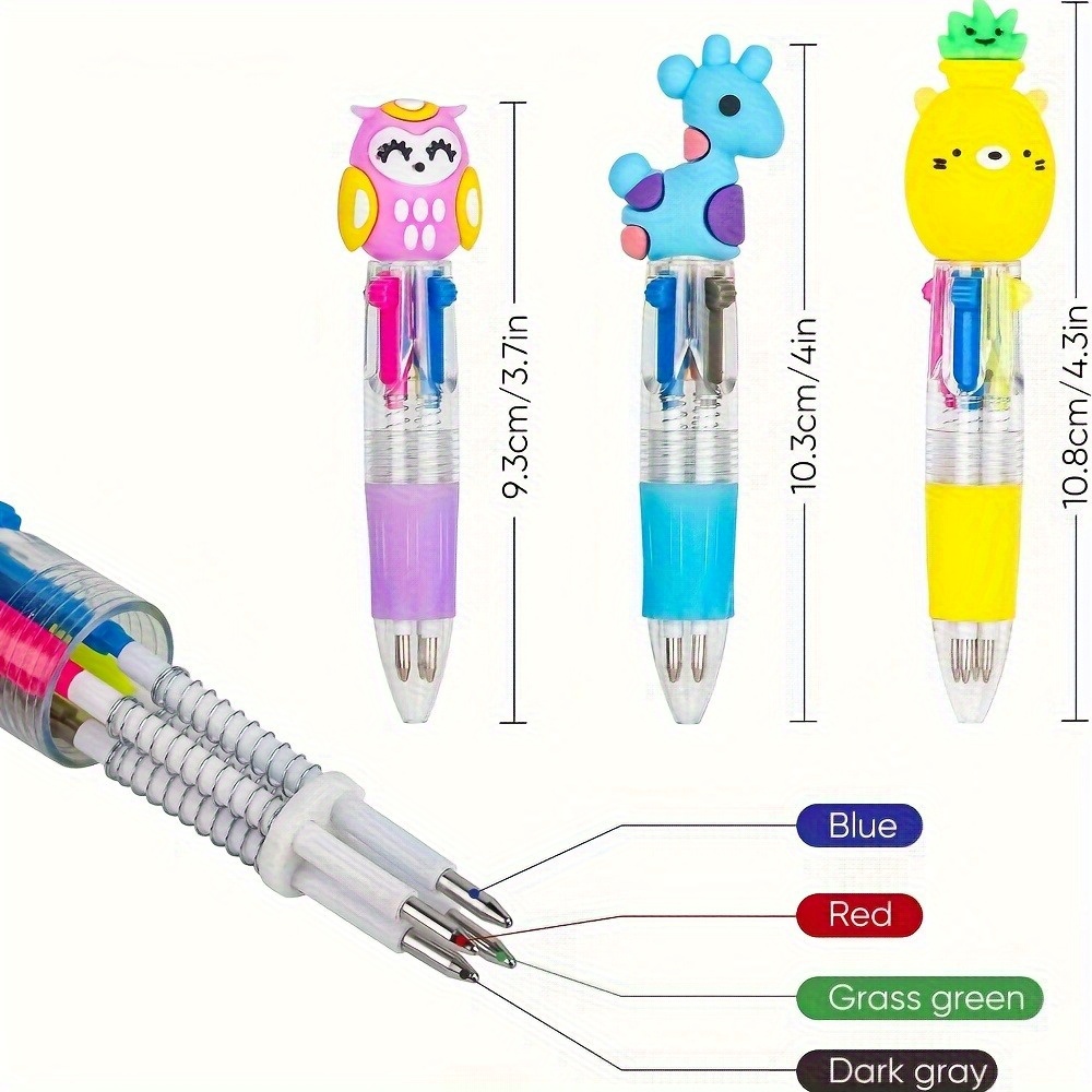 30 cute and adorable retractable ballpoint pens with ergonomic round bodies medium nib pvc material   cartoon designs   and office supplies office supplies   design pvc ballpoint pens cute stationery Product details 3