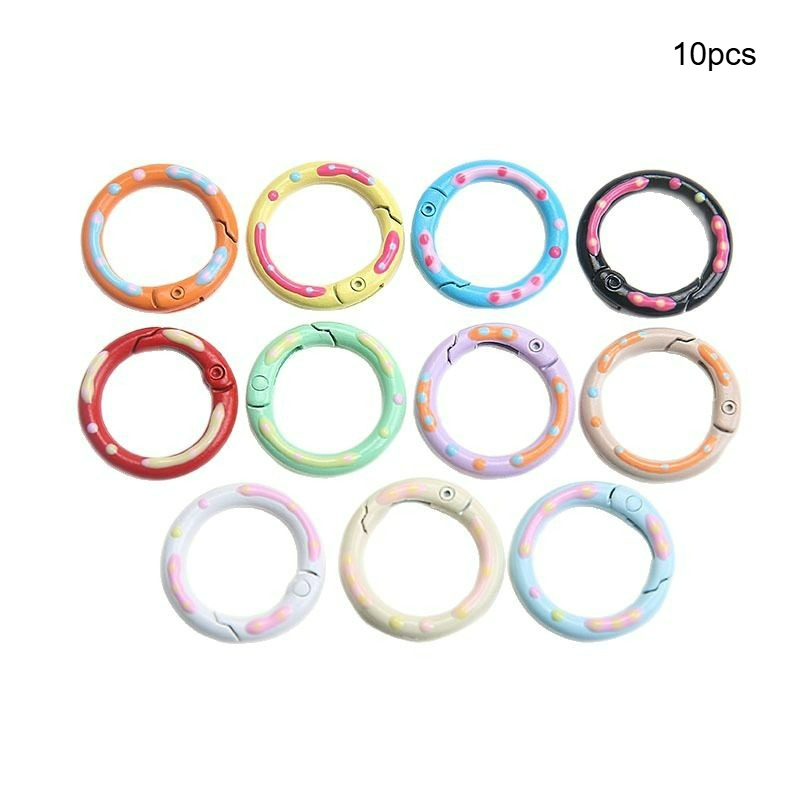 TEMU Set Of 10 Vibrant Donut-shaped Spring Clasps, Each Measuring 0.94 Inches In Diameter. Openable Rings Are Perfect For Projects, Connecting