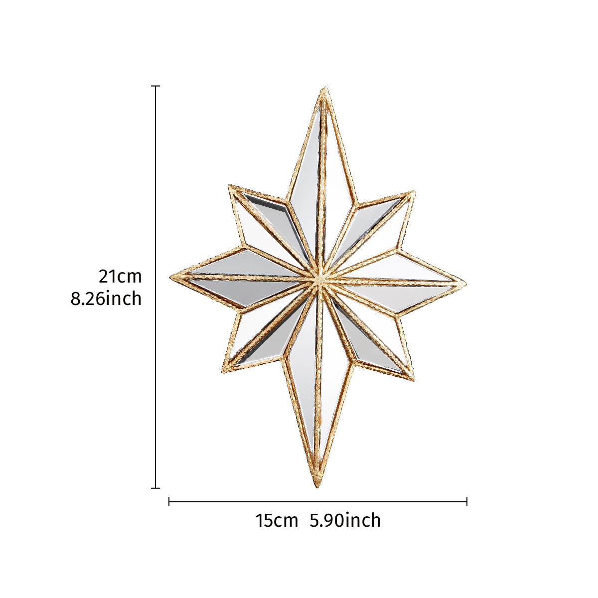 TEMU Wall Sculpture, 1pc, European-style Octagonal Starburst Mirror-shaped Decorative Hanging Ornament, Wall-mounted Decorative Craft With A Designed