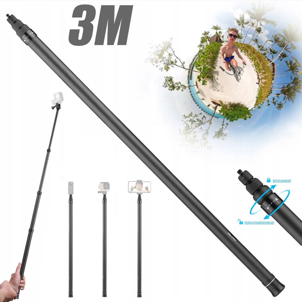 300 Cm Invisible Selfie Stick Tripod Designed For The For X3/ 1 Rs X2 R Action Camera