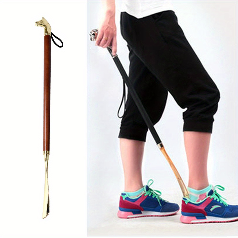 

A Long Metal Shoehorn, 22 Inches / 12.6 Inches Horse Head Shaped Metal Zinc Alloy Extra Long Shoe Puller, A Shoehorn That Allows You To Wear Shoes Without Bending Over.