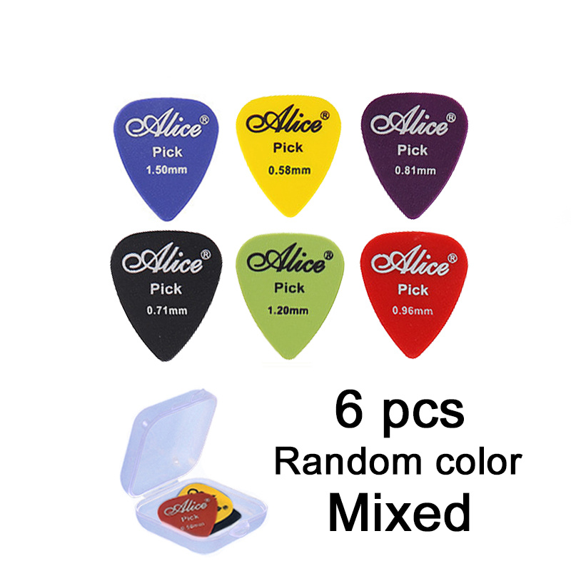 TEMU 6 plettri per chitarra colori assortiti/scatola, plettri in ABS con scatola di immagazzinaggio, per chitarra acustica elettrica, 6 plettri di