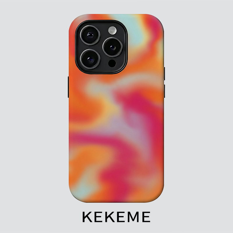 TEMU Coque de téléphone - Film dégradé rouge-orange 2-en-1 Compatible avec Apple iPhone 17 16 15 14 13 12 11 Pro 15 14 Plus 17 Air, couverture
