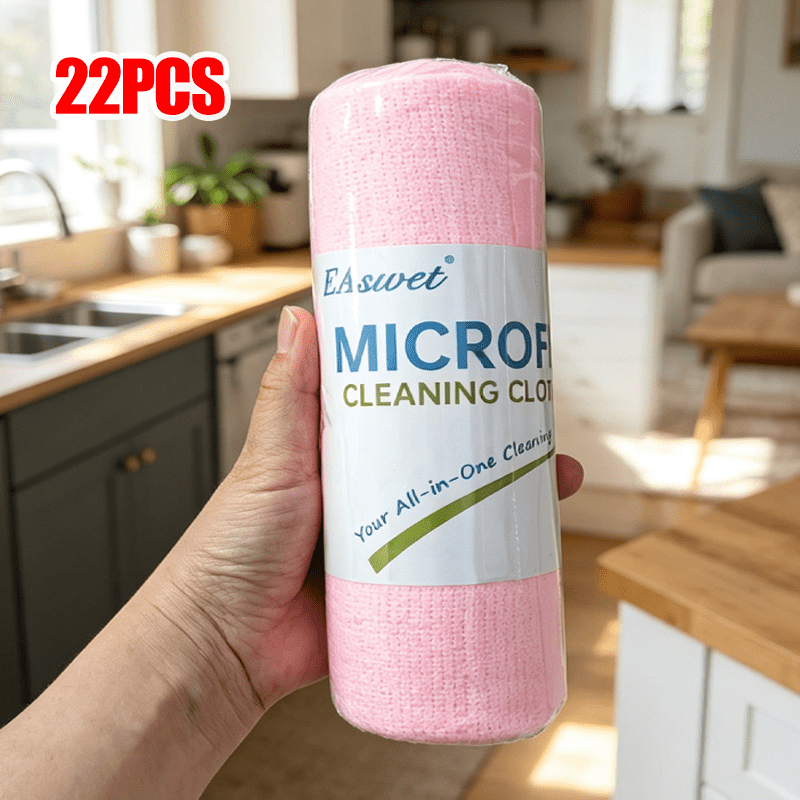 TEMU 22/52pcs Extra Large Roll Car Cleaning Towels, Tear-off Microfiber Towels, Car Wash Towels, Auto Towels, Convenient And Portable For , Reusable,