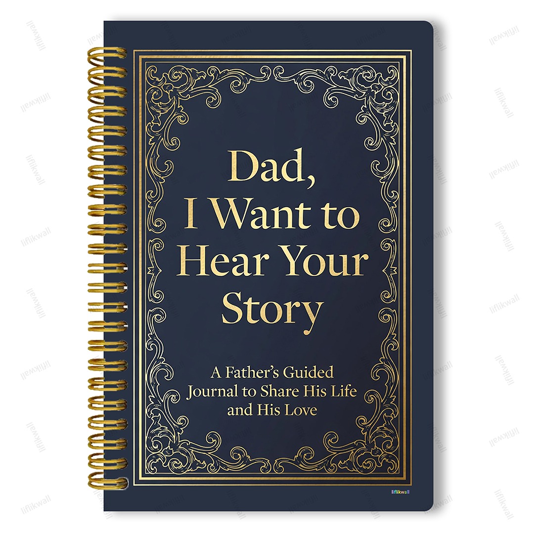 TEMU 1 Spiral Notebook And Commemorative Booklet Of 'dad, I Want To Listen To ', Father Guided Journal To Share Life And Love, Perfect Birthday And
