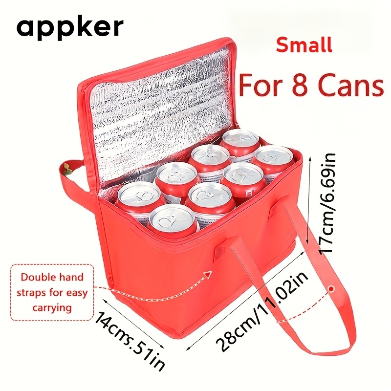 Small Insulated Cooler Bag for Lunch & Drinks, Portable