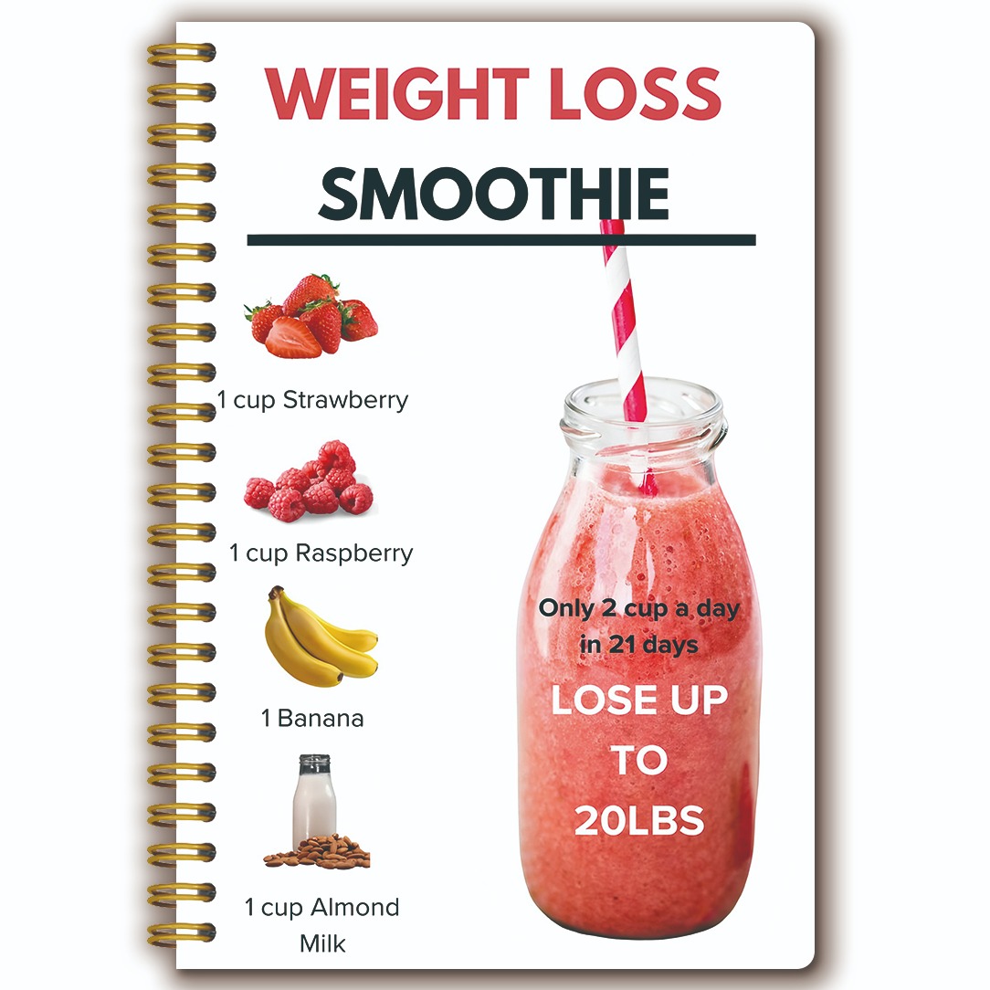 TEMU 1pc Lightweight 21 Day Weight Loss Theme Spiral Plan Notebook | Size 5.5x8.3 Inches | Suitable For Diet Tracking | Formula Reference Cover