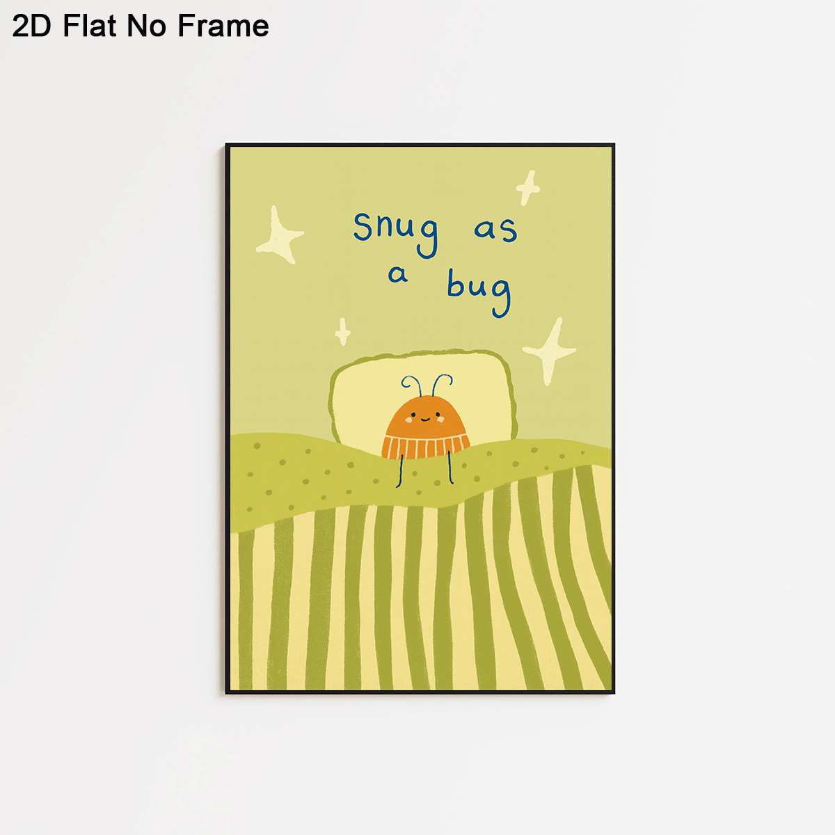 TEMU 2d Flat 1pc Frameless Canvas Poster, Cute Text, Stars And Stripes Pattern, Wall Art Canvas Painting, Bedroom Living Room Wall Decoration, Modern