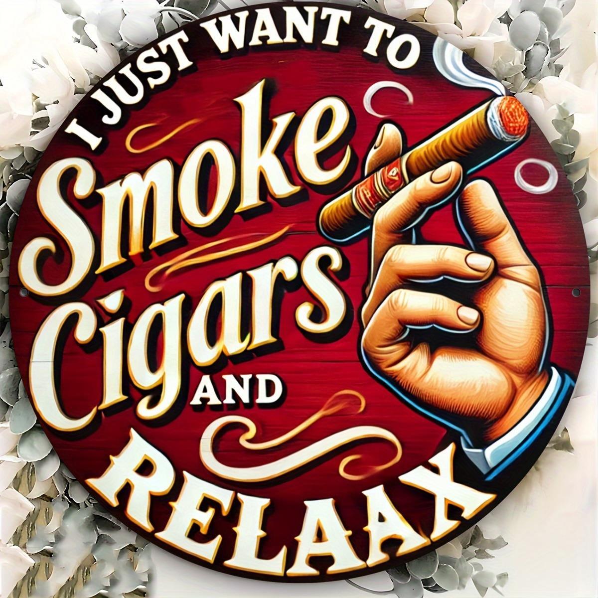 TEMU 1pc Durable Smoke And Relax Smoking Sign - Heavy-duty Metal No Smoking Logo, Easy To Hang Reusable - Marker For Home, Office, Bar, For Cave &