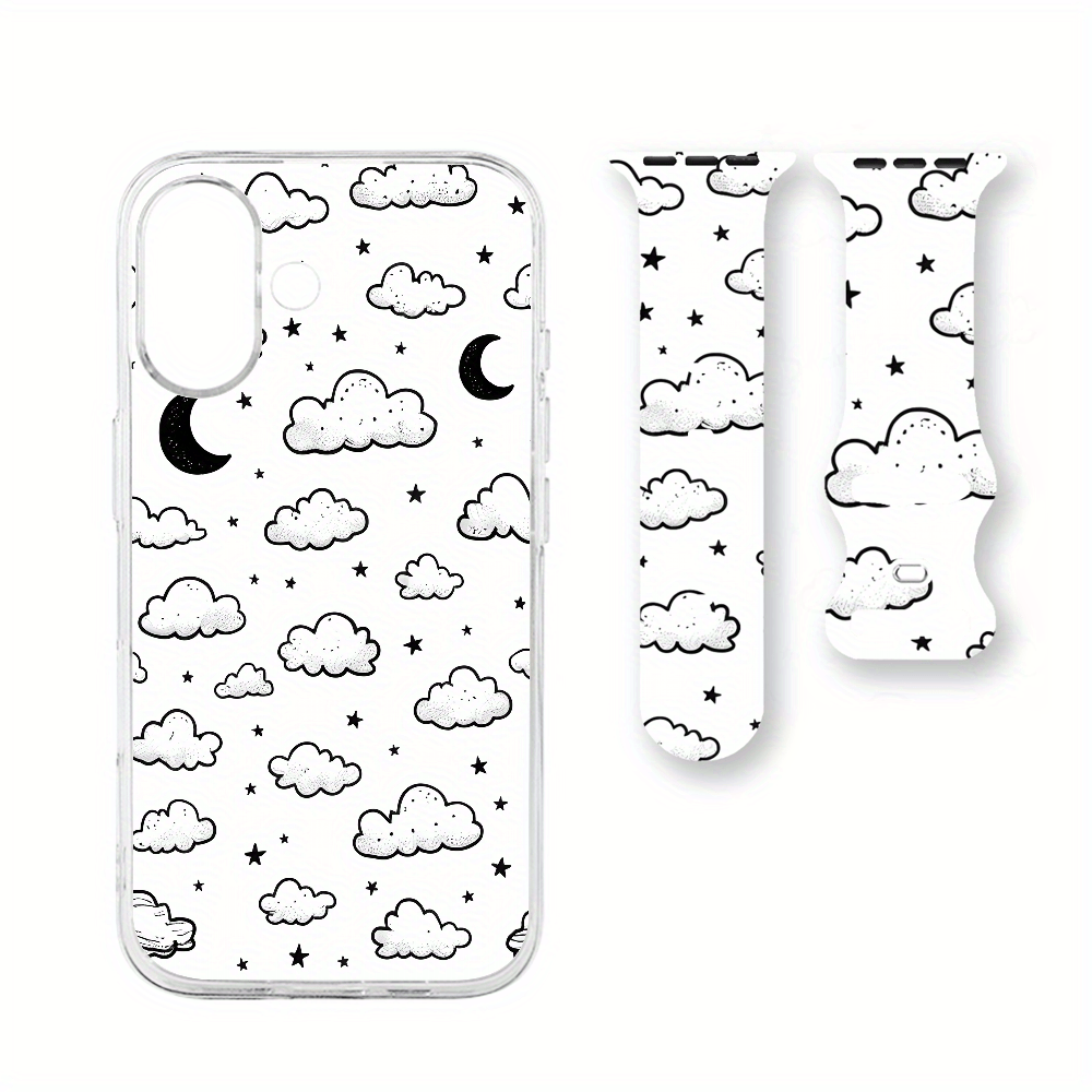 Unisex Dreamy Starry Sky Silicone Watch Band Gift Set