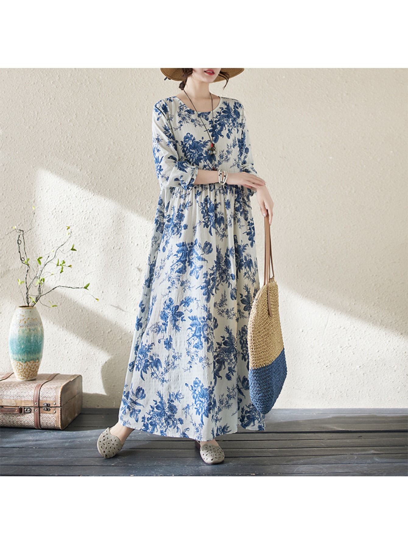 blue and white floral dress sold on Temu United States blue and white floral dress sold on Temu United States
