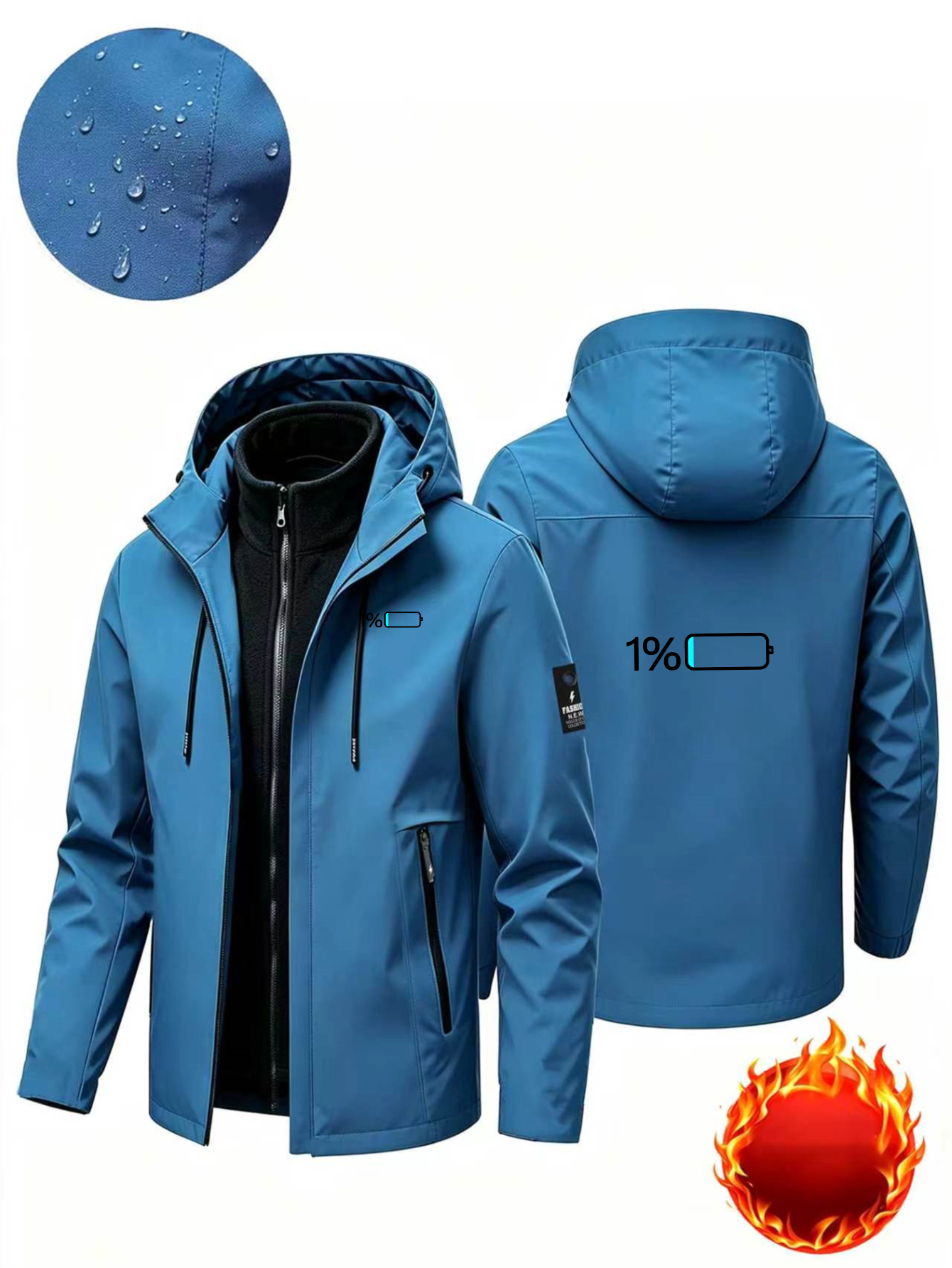 Men's 3-in-1 High Quality Windproof Jacket with Removable Liner