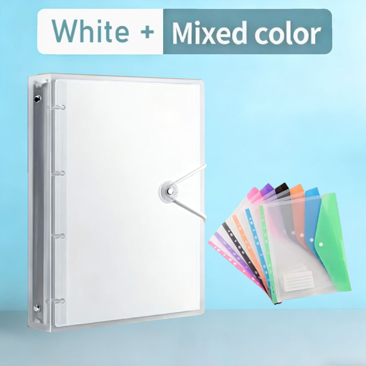 TEMU Set da 7 pezzi, 1 raccoglitore a fogli mobili PP resistente formato A4 e 6 pezzi di colori casuali, raccoglitore a fogli mobili formato A4 a 11