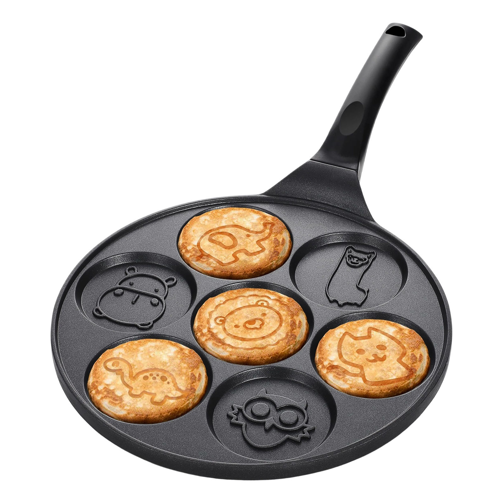 TEMU 1pc Mini Pancake Griddle, Mini Pancake Pan, Pancake Maker With 7-hole Mold Design, Cookware, Kitchenware, Restaurant Supplies