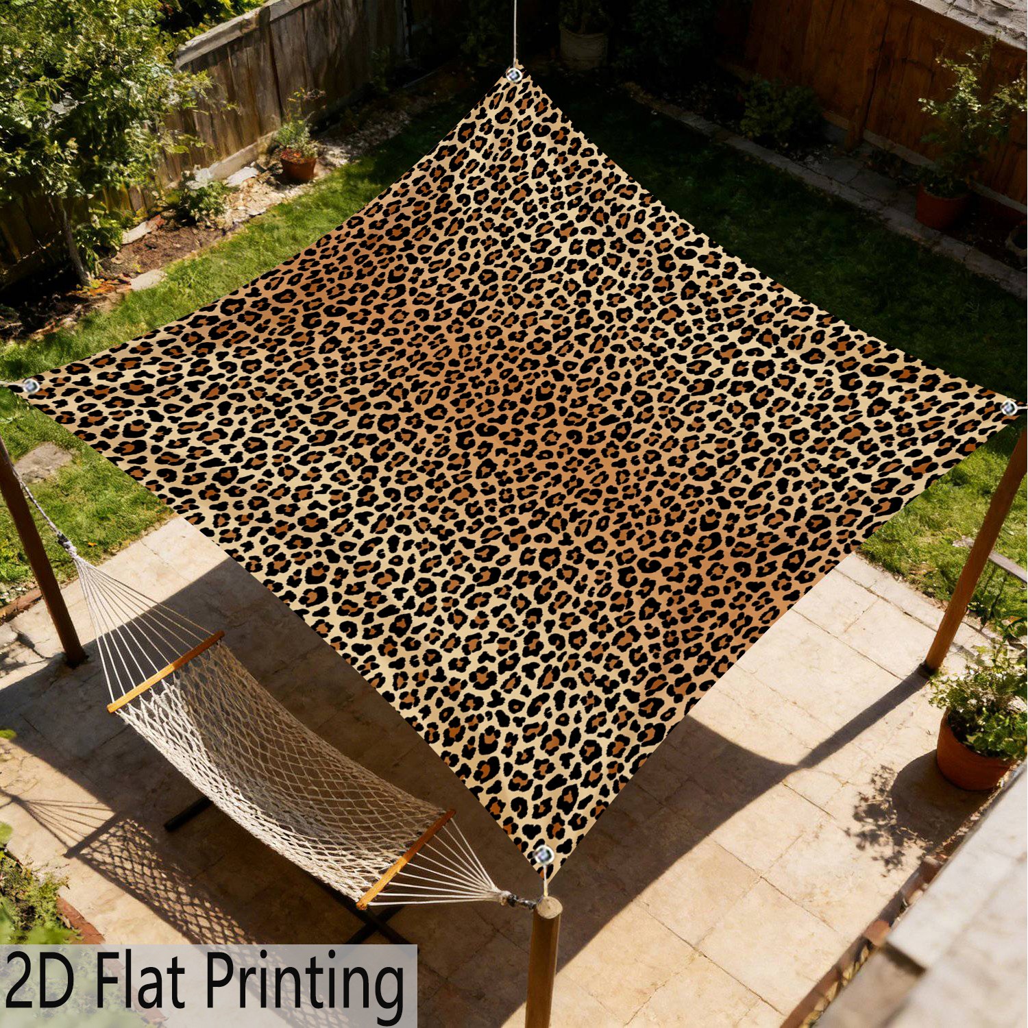 TEMU [2d Flat Printing] 1pc Qd_vivios Leopard Animal Print Sunshade Canopy Lightweight Polyester For Beach Picnics Patio Backyard Park Deck Outdoor