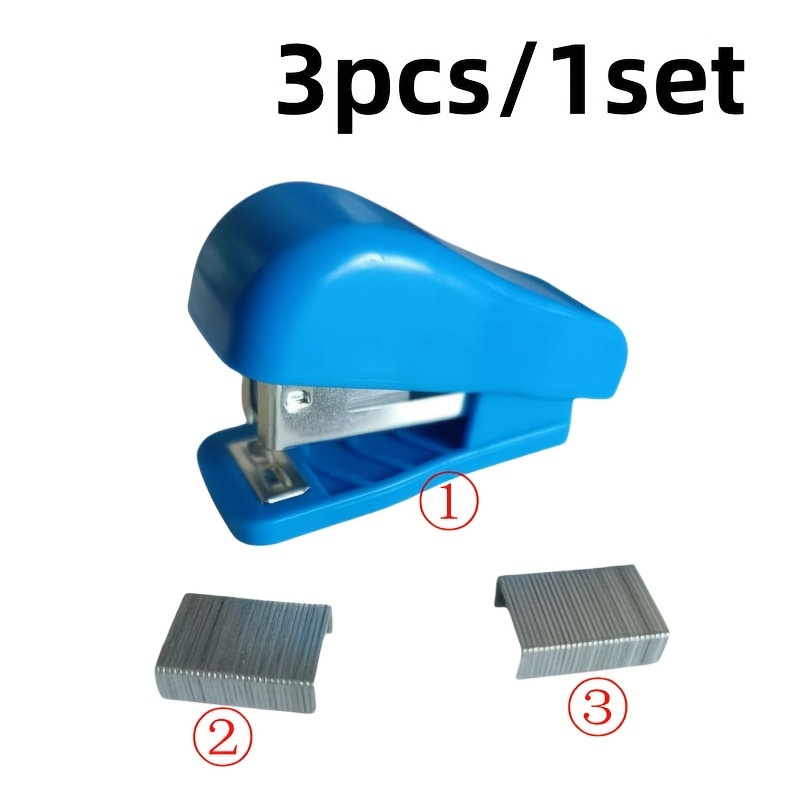 TEMU 3pcs Set-cute Stapler Mini Small Stapler Student Stationery Suit Stapler