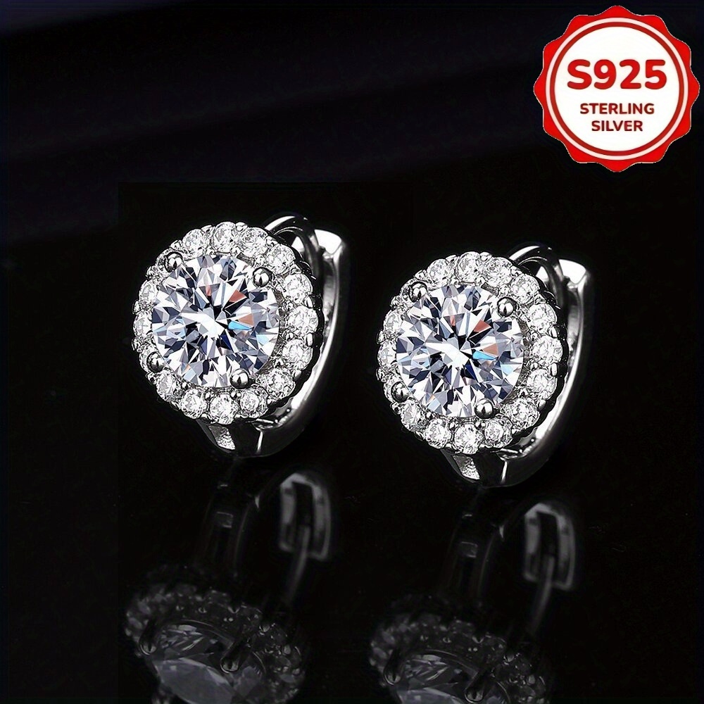 hypoallergenic sunflower moissanite earrings 925 sterling silver   stud earrings for daily   beach party Product details 1