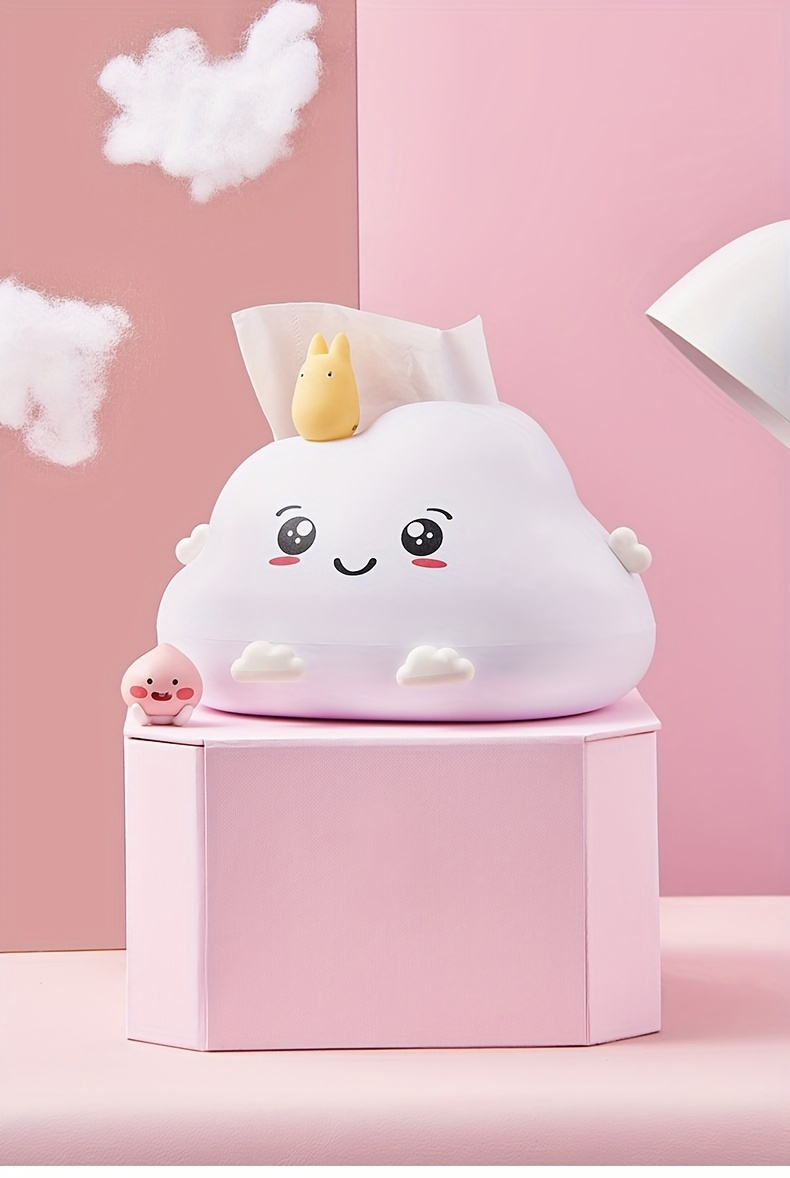1pc plastic cloud shaped tissue box cover cartoon facial tissue dispenser for   living room bedroom office non food contact storage organizer Product details 0