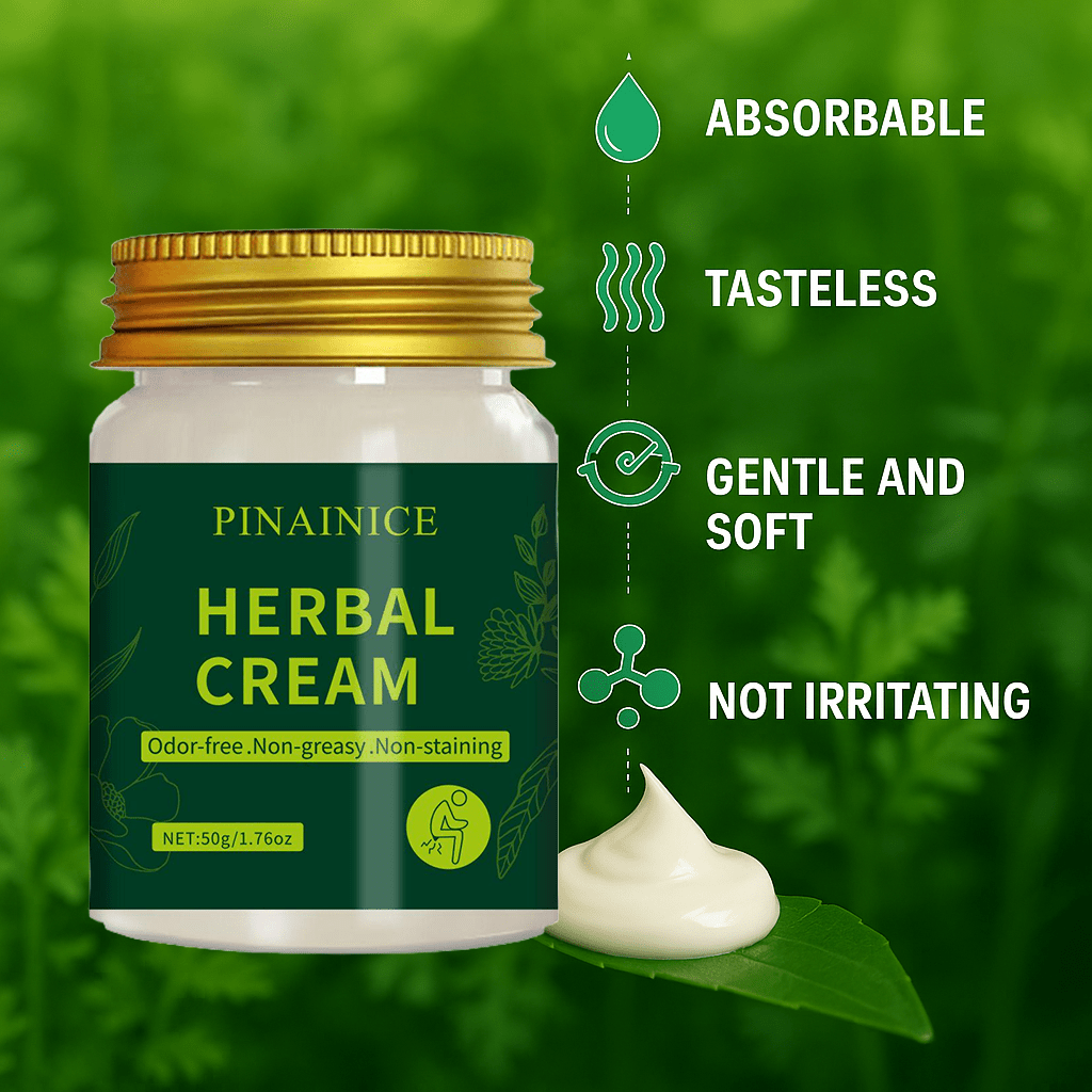 50g Gentle Plant-Based Anal Care Cream - Herbal Ginseng, Safflower & Mint Moisturizing Topical Cream for Perianal Light Beige, Non-Irritating, Alcohol-Free, Suitable For Men & Women, Anal Care Cream, Natural Ingredients