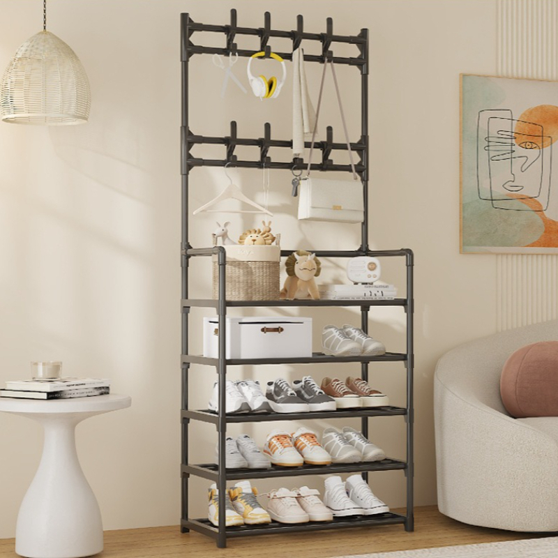 Simple Dustproof Shoe and Hat Rack, Multi-Layer Entryway Shoe Shelf for Home, Dorm, and Rental Apartments, All-in-One Shoe Storage Cabinet CS