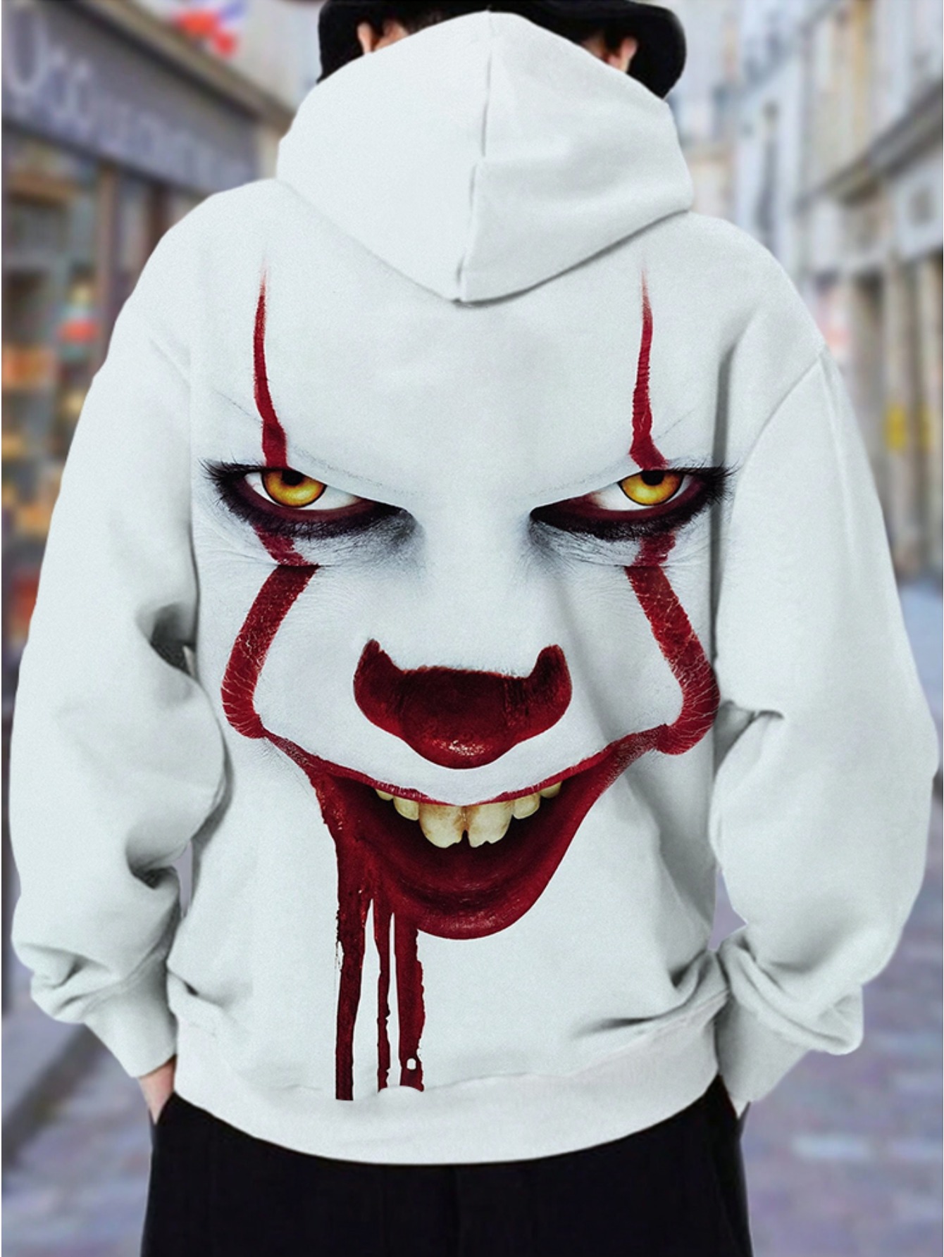 WB Joker grafische herenhoodie - Quinn Face Paint Design