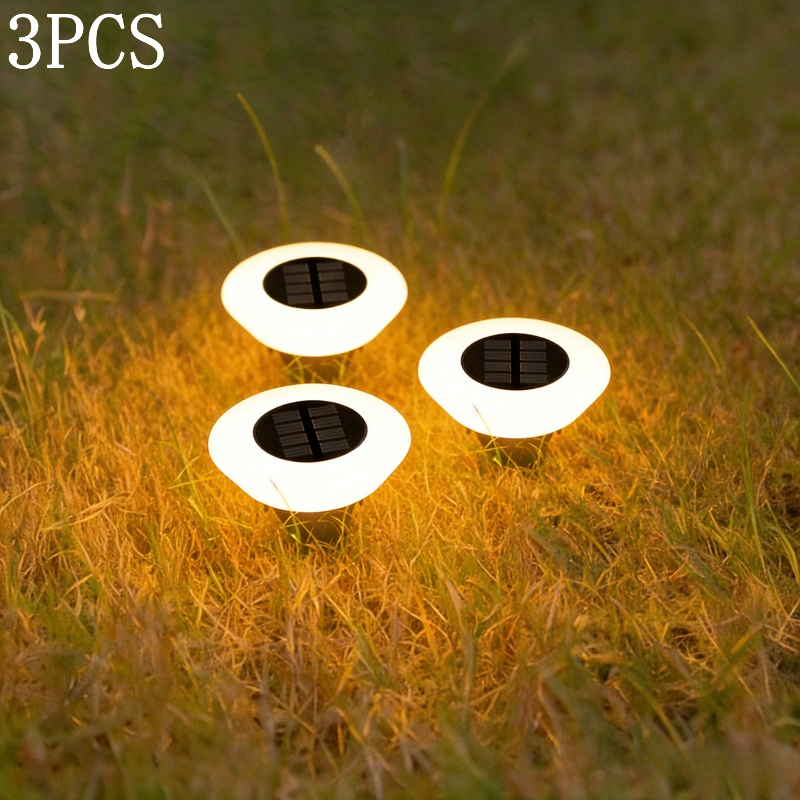 Image of 3pcs Solar Outdoor Christmas Landscape Outdoor Ground Lamp Lawn Lamp Outdoor Ground Light, Villa Landscape Decoration Ground Light Outdoor Courtyard Garden Arrangement Ground Plug Light