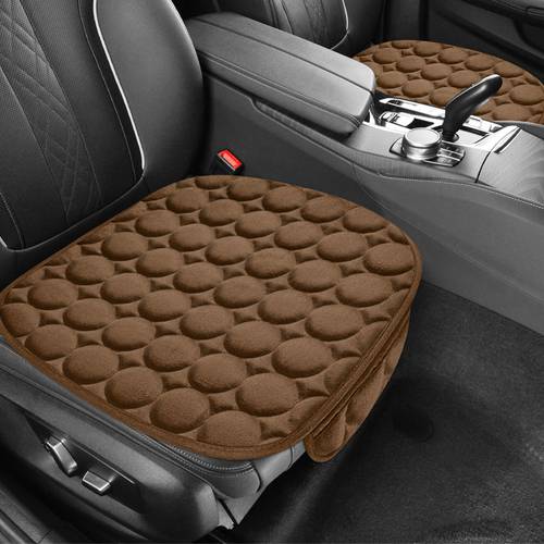 1pc car seat cushion plush round pattern car seat pad short plush no binding breathable single piece backless single seat cushion suitable for sedans mpvs suvs trucks rvs
