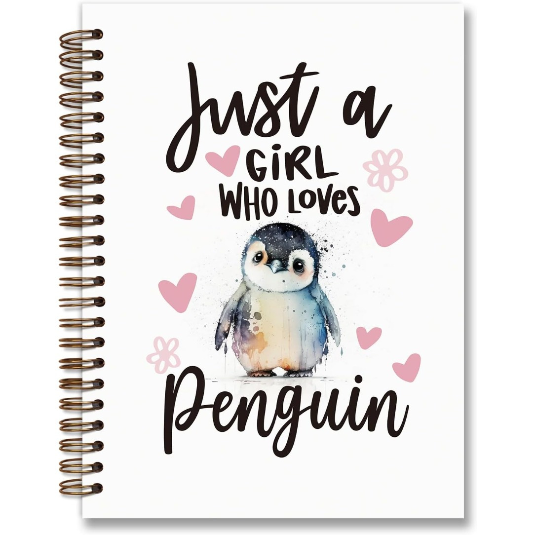 TEMU 1pc A5 With 50 Pages Penguin Gifts Spiral Weekly Meal Planner, Penguin, Cute Weekly Meal Planners For Women Penguin Lovers, College Ruled