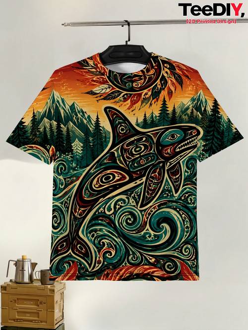 item picture scene casual mens sports t shirt printed design not textured