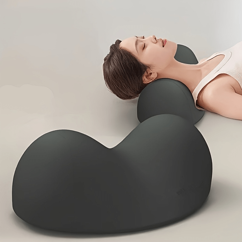 TEMU Oreiller cervical ergonomique, conçu pour du cou, utilisation de chevet pour adultes, fabriqué en polyester respirant, appareil de soins du cou