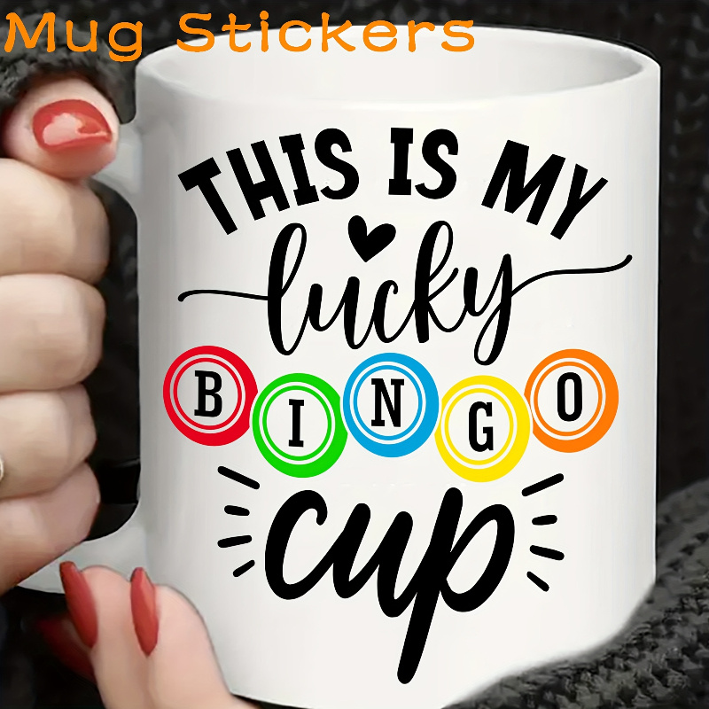 

12pcs Bingo Quote Diy Uv Transfer Stickers - Waterproof, Self-adhesive Vinyl Decals With Matte For Mugs, Bottles, Laptops - " " Design