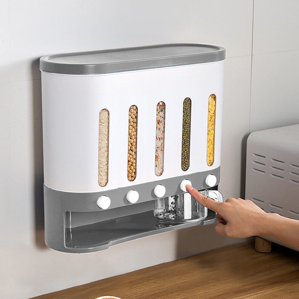 TEMU Kitchen Cereal Containers Storage Dry Food Containers Wall Mounted Dispenser For Rice Grains
